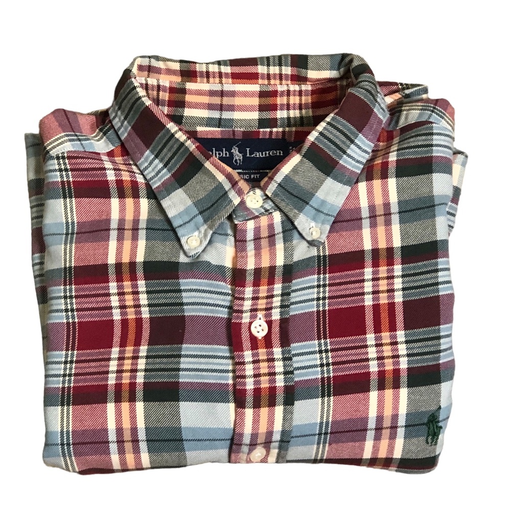 Ralph Lauren Classic Fit Plaid Button Down Shirt  Size XL - Picture 11 of 11